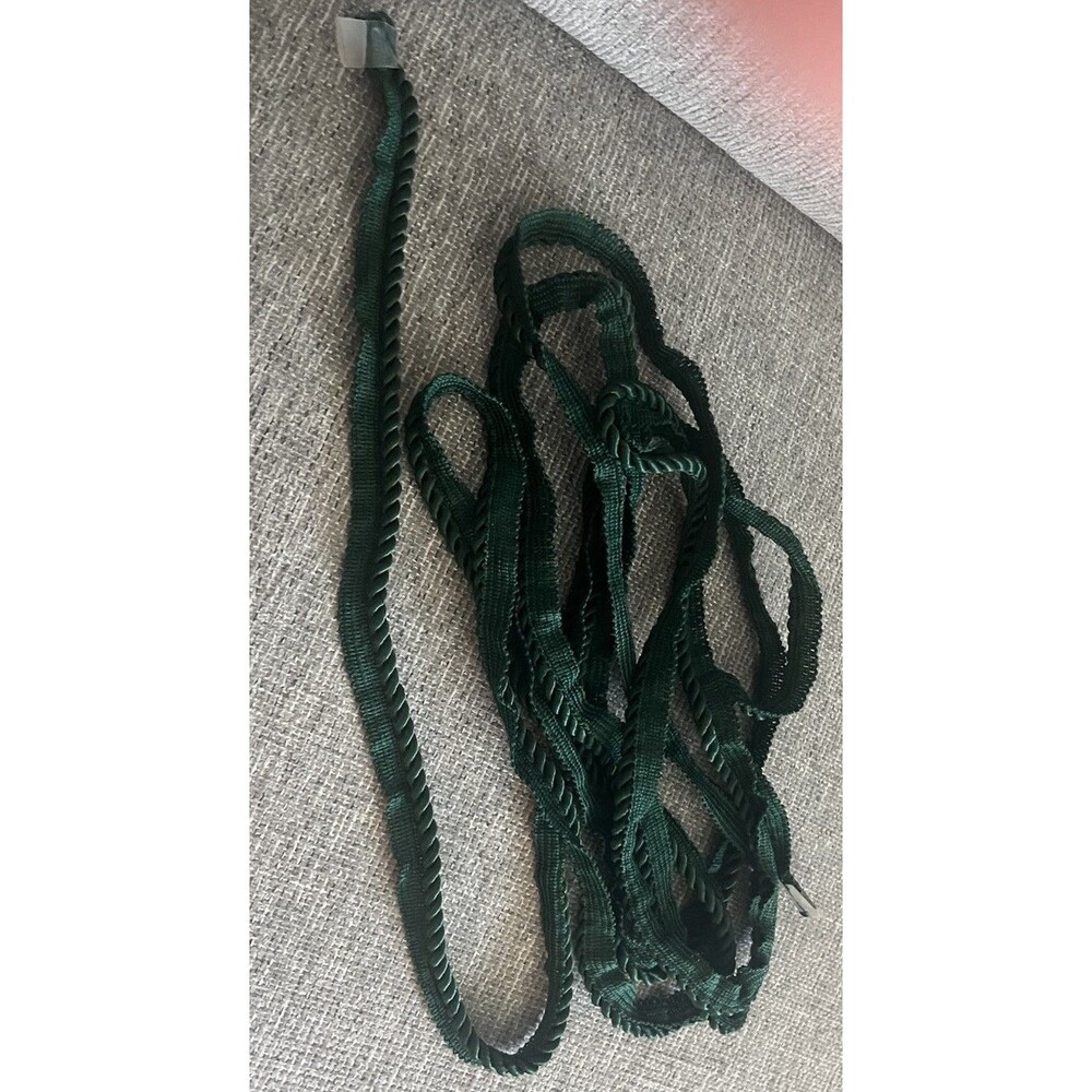 Dark Green Twisted Fabric Cord Trim Sewing Upholstery Crafts 5 yards 11” (190”).
